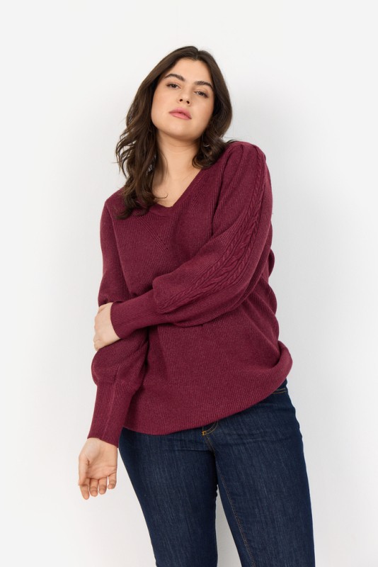 Curvy Wananine 3 Bluse Rød
